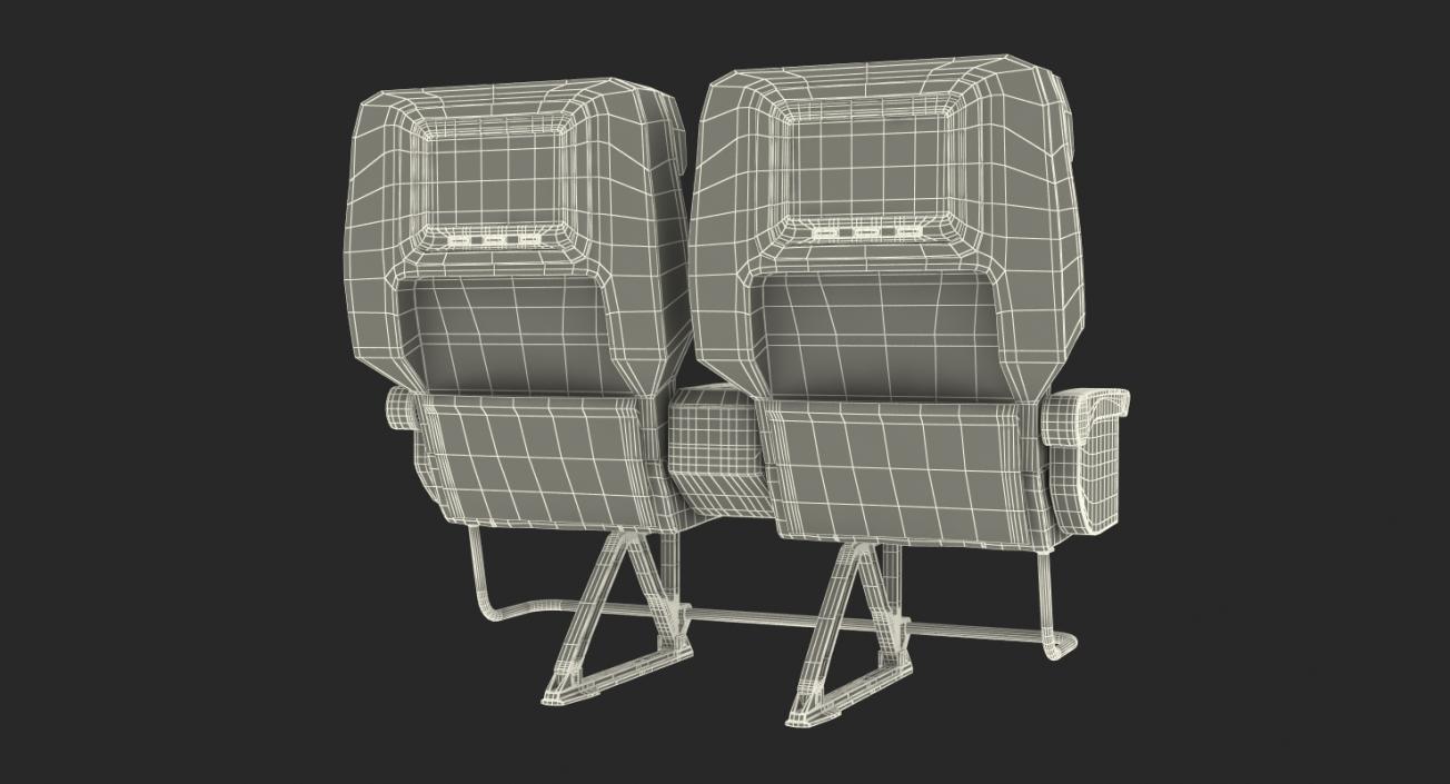 First Class Passenger Double Aircraft Seat 3D