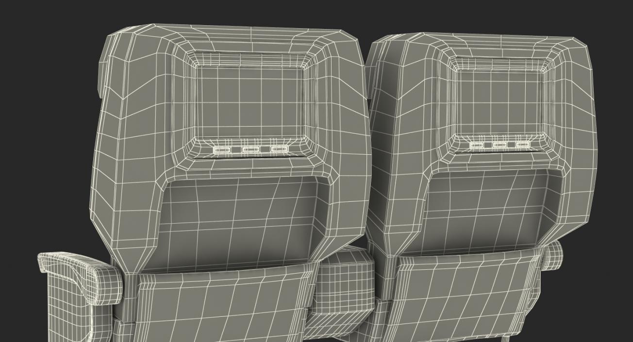 First Class Passenger Double Aircraft Seat 3D