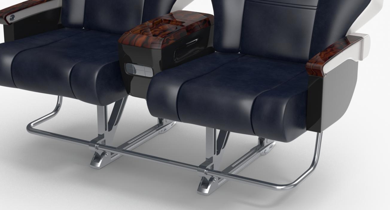 First Class Passenger Double Aircraft Seat 3D