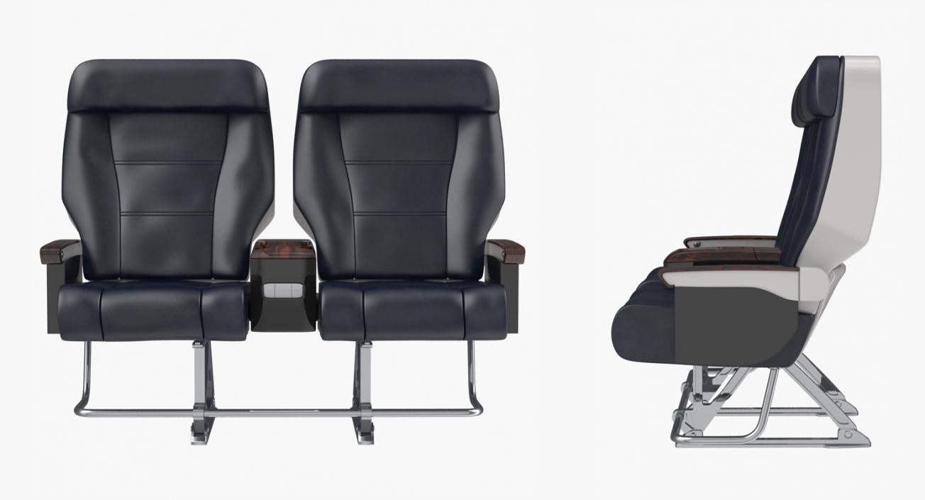 First Class Passenger Double Aircraft Seat 3D