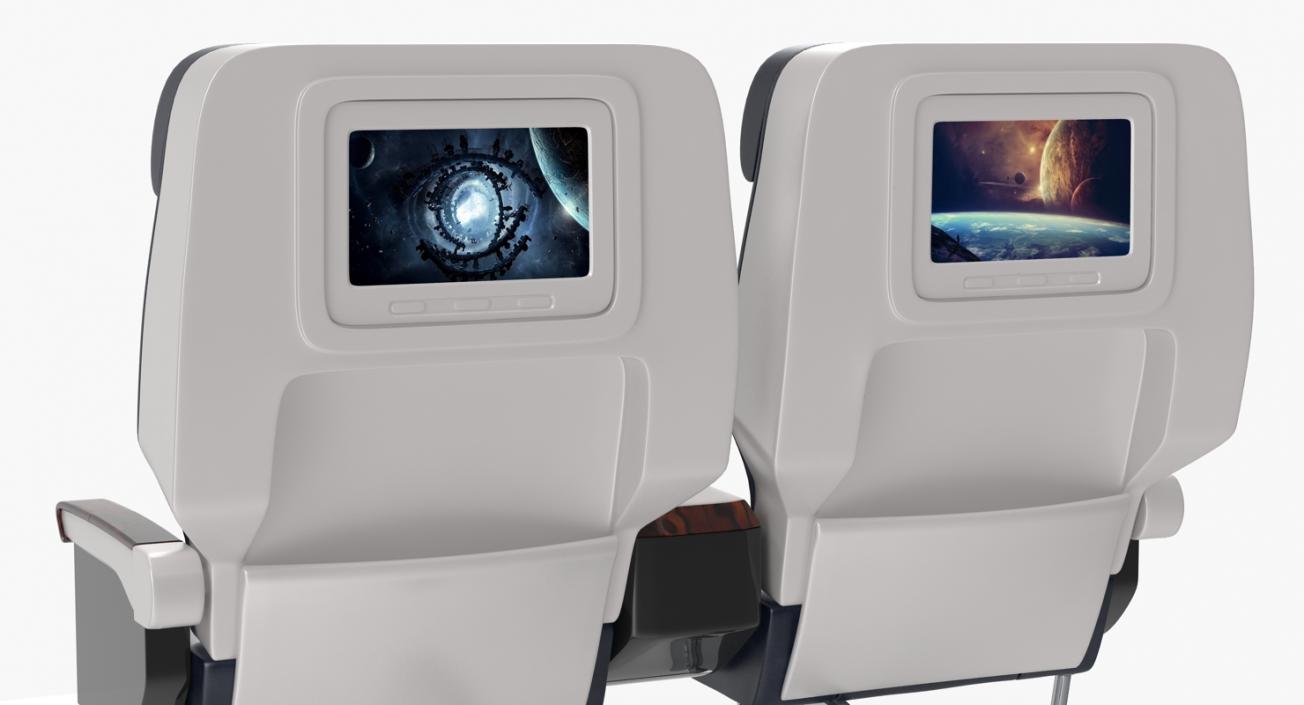 First Class Passenger Double Aircraft Seat 3D