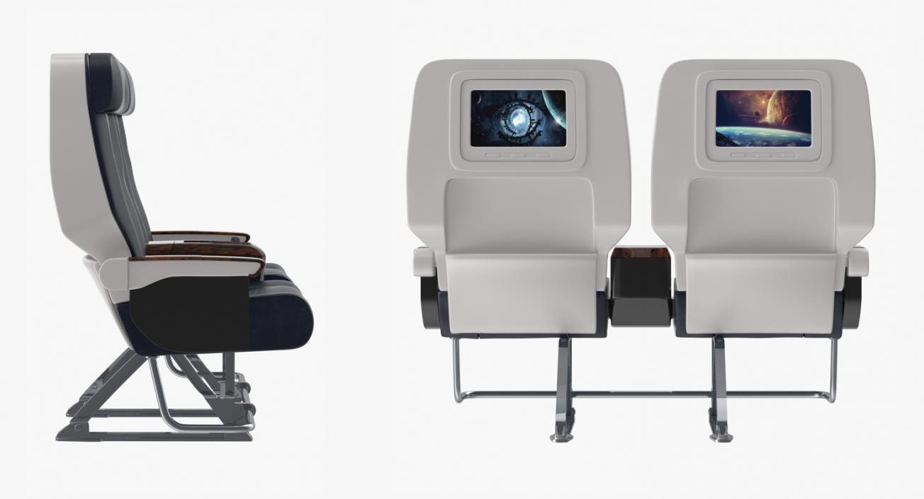 First Class Passenger Double Aircraft Seat 3D