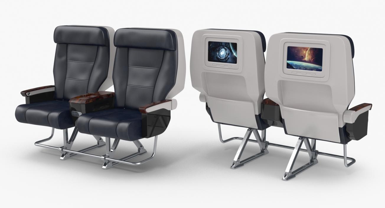 First Class Passenger Double Aircraft Seat 3D