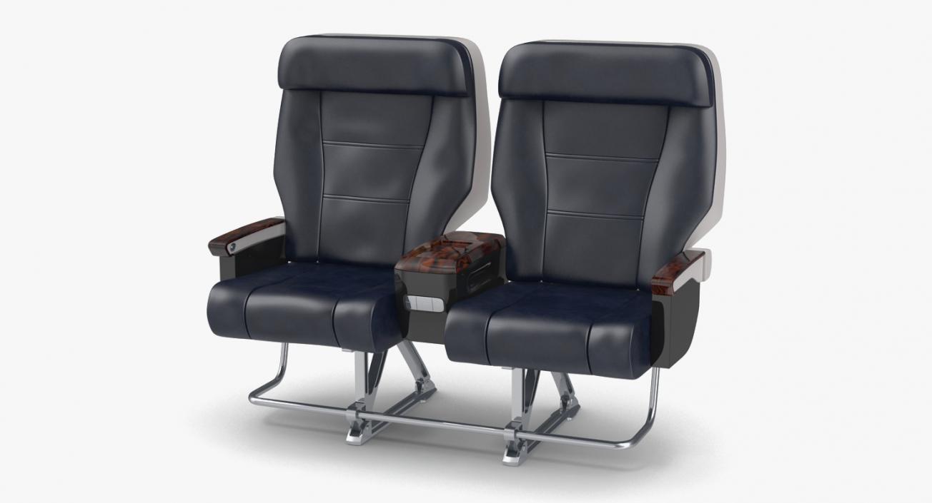 First Class Passenger Double Aircraft Seat 3D