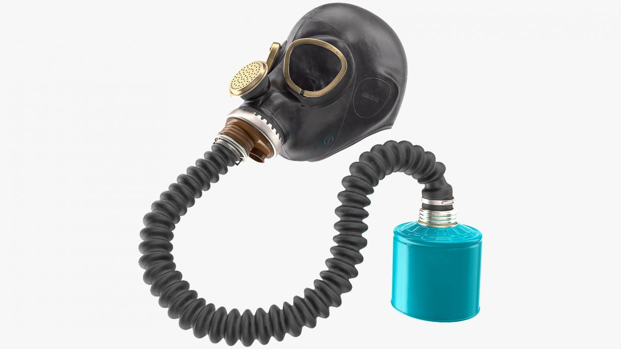 3D Black Rubber Gas Mask with Hose