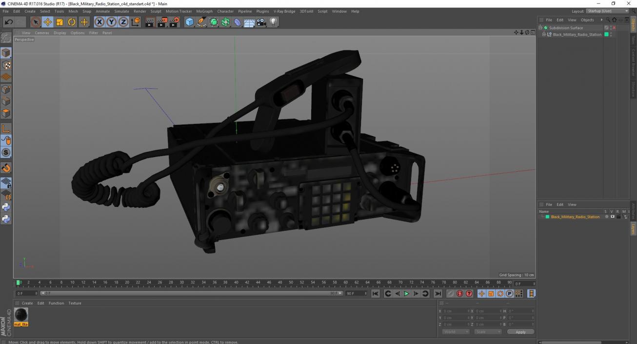 3D Black Military Radio Station model
