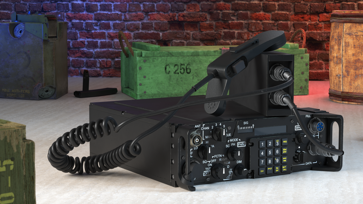 3D Black Military Radio Station model