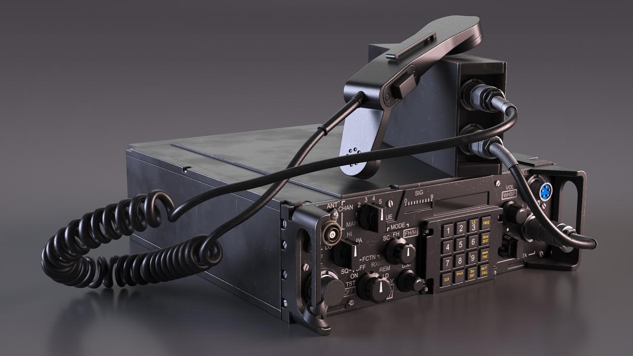 3D Black Military Radio Station model