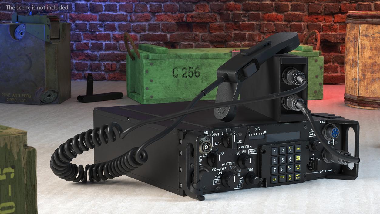 3D Black Military Radio Station model