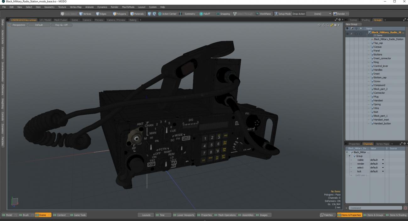 3D Black Military Radio Station model