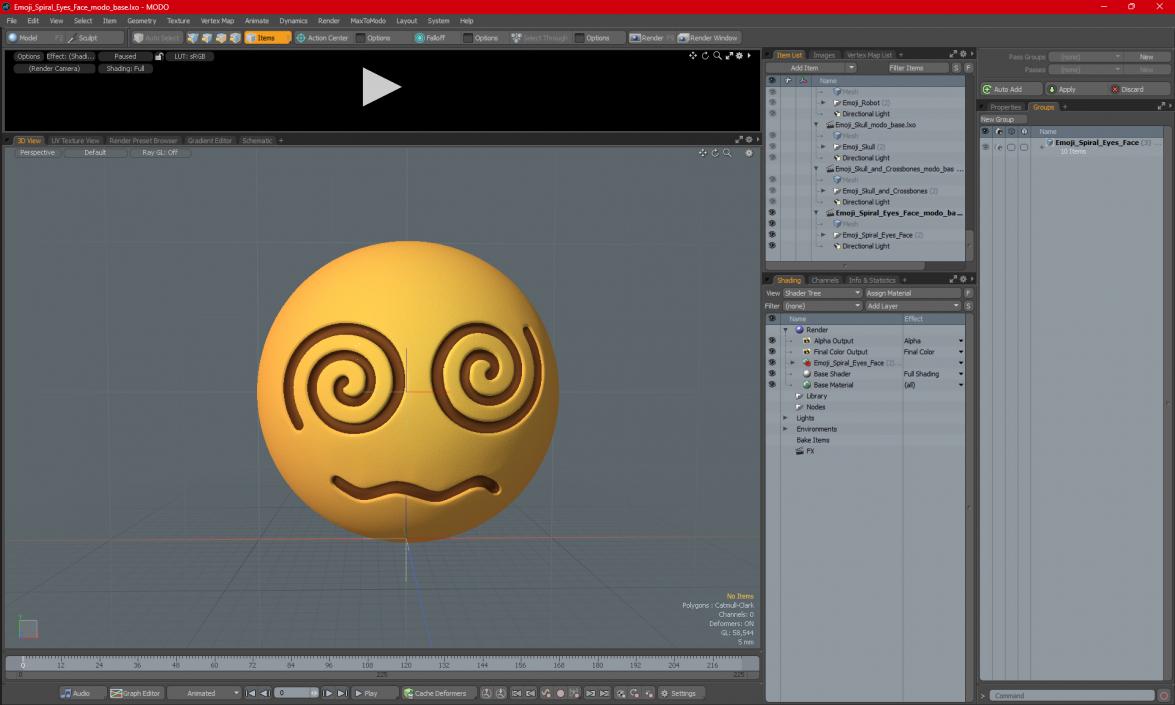 Emoji Spiral Eyes Face 2 3D model