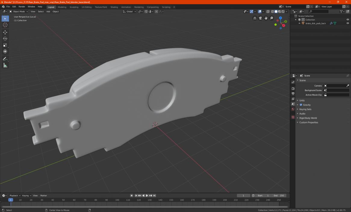 Rear Brake Pad 3D model