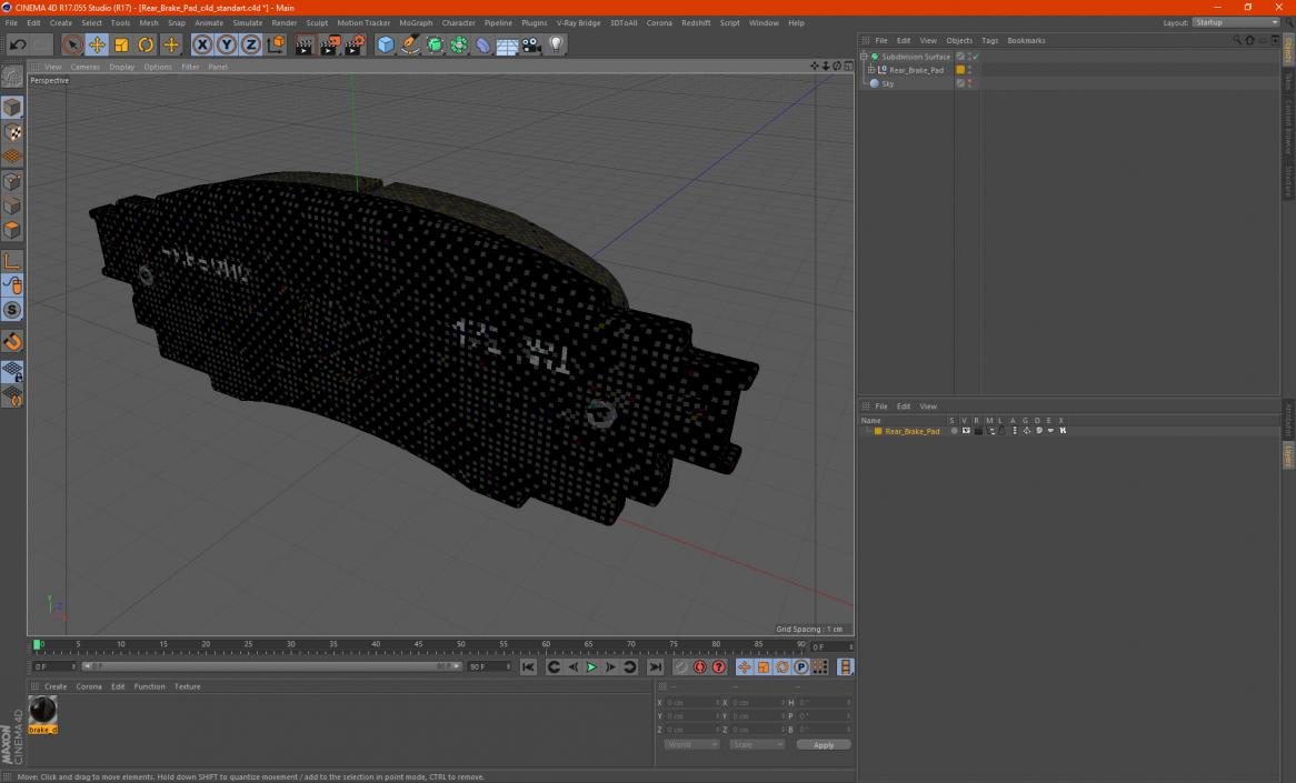 Rear Brake Pad 3D model