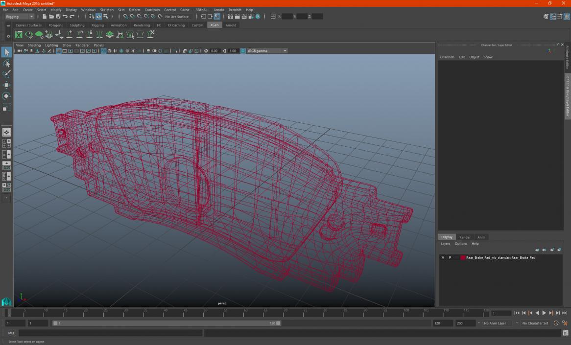 Rear Brake Pad 3D model