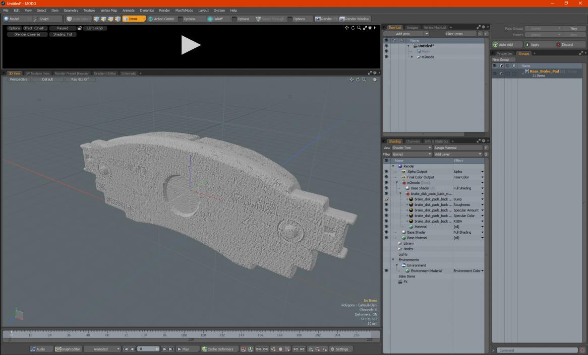 Rear Brake Pad 3D model