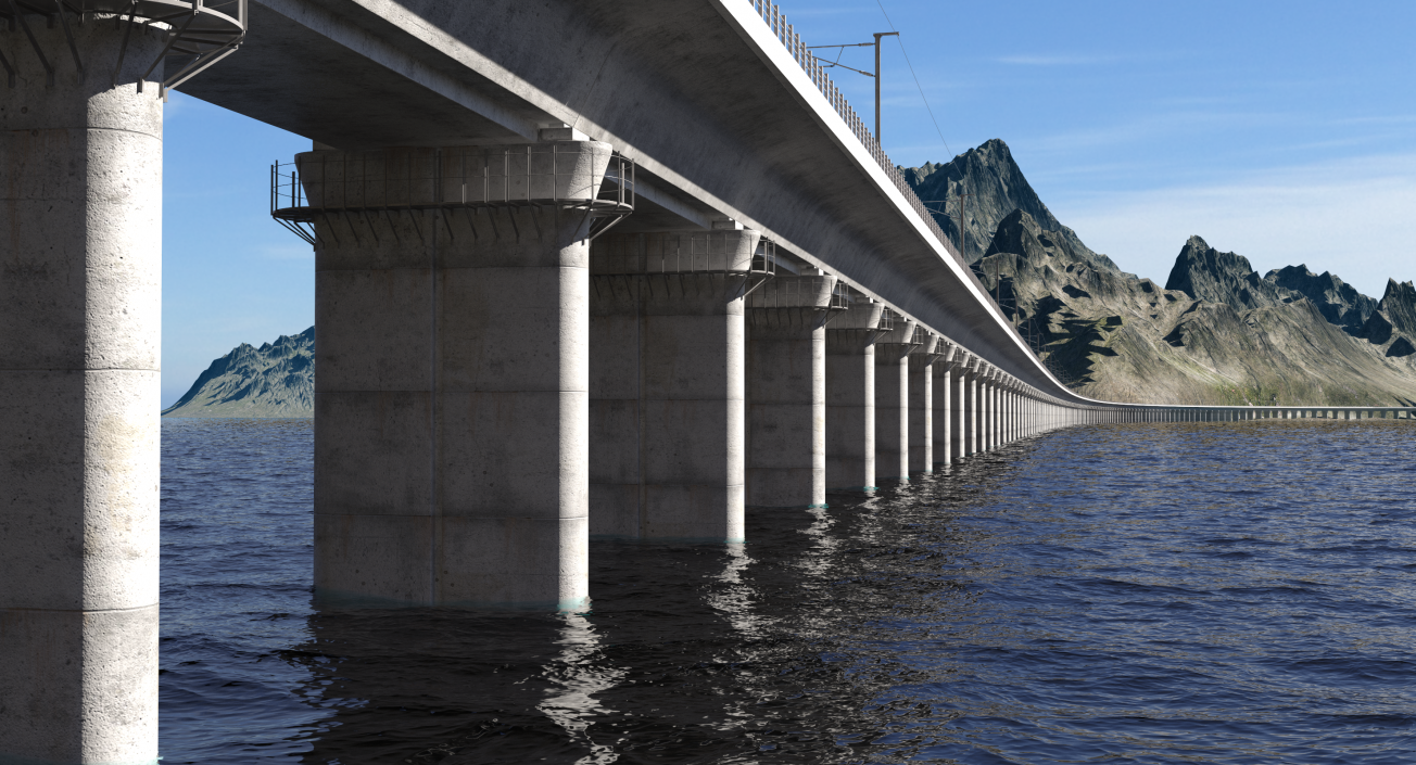 3D model High Speed Rail Bridge Section