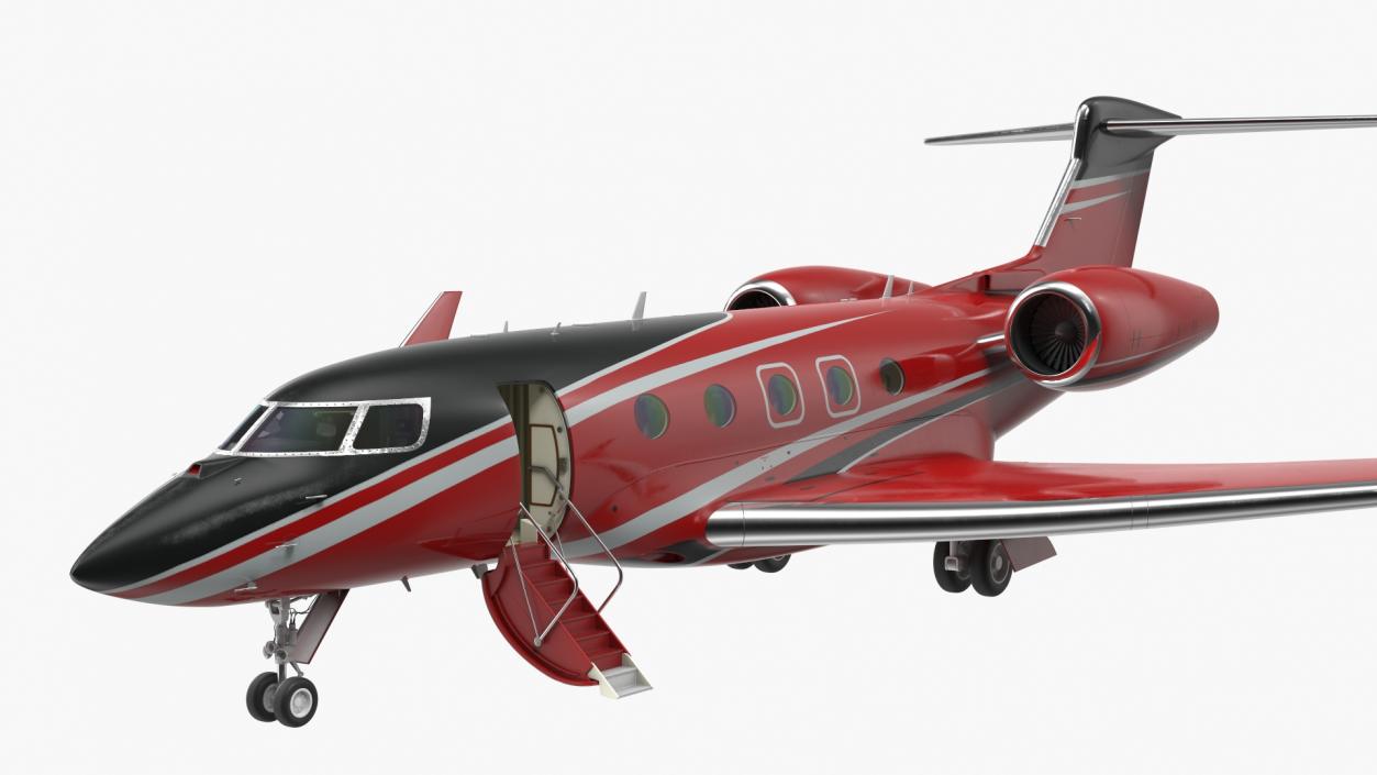 3D Business Jet Twin Engine Rigged