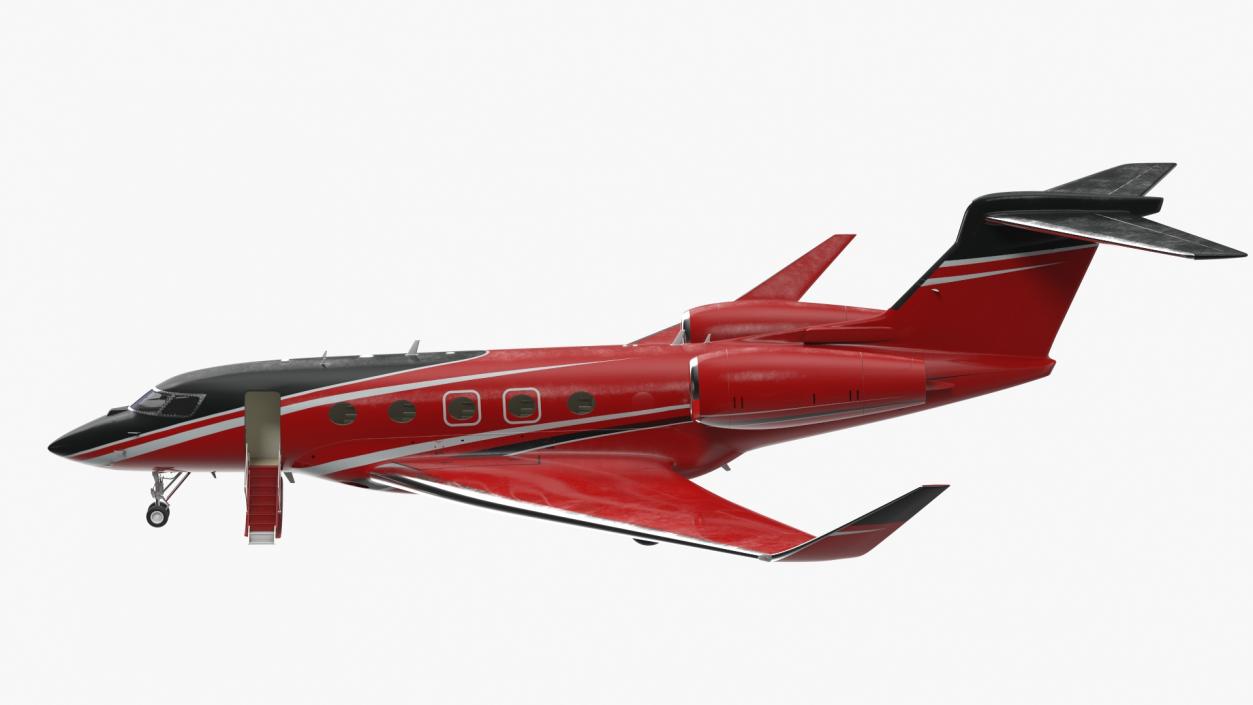 3D Business Jet Twin Engine Rigged