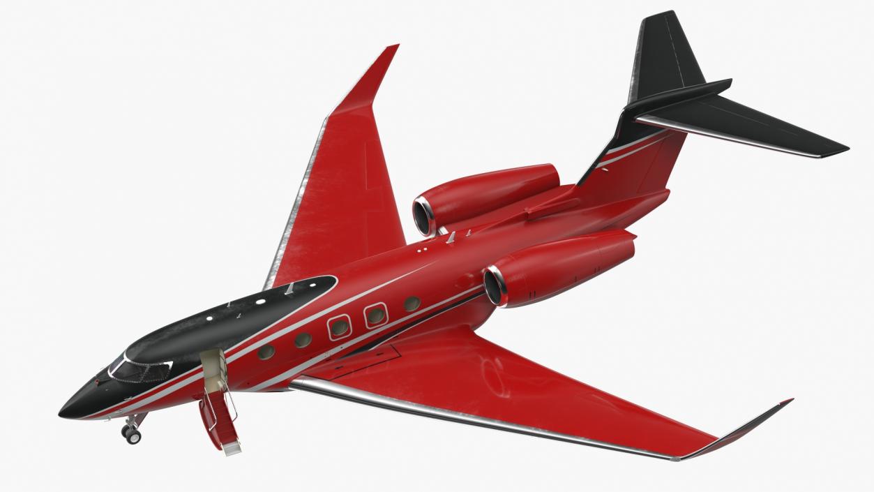 3D Business Jet Twin Engine Rigged