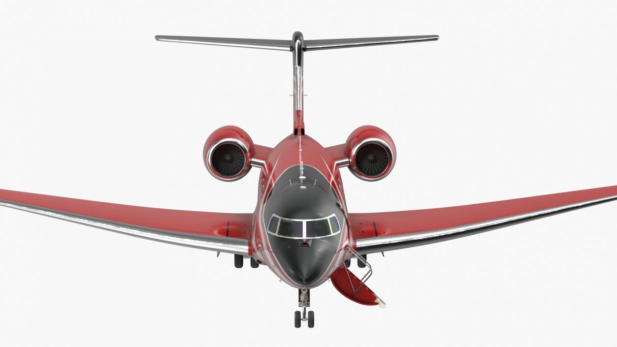 3D Business Jet Twin Engine Rigged