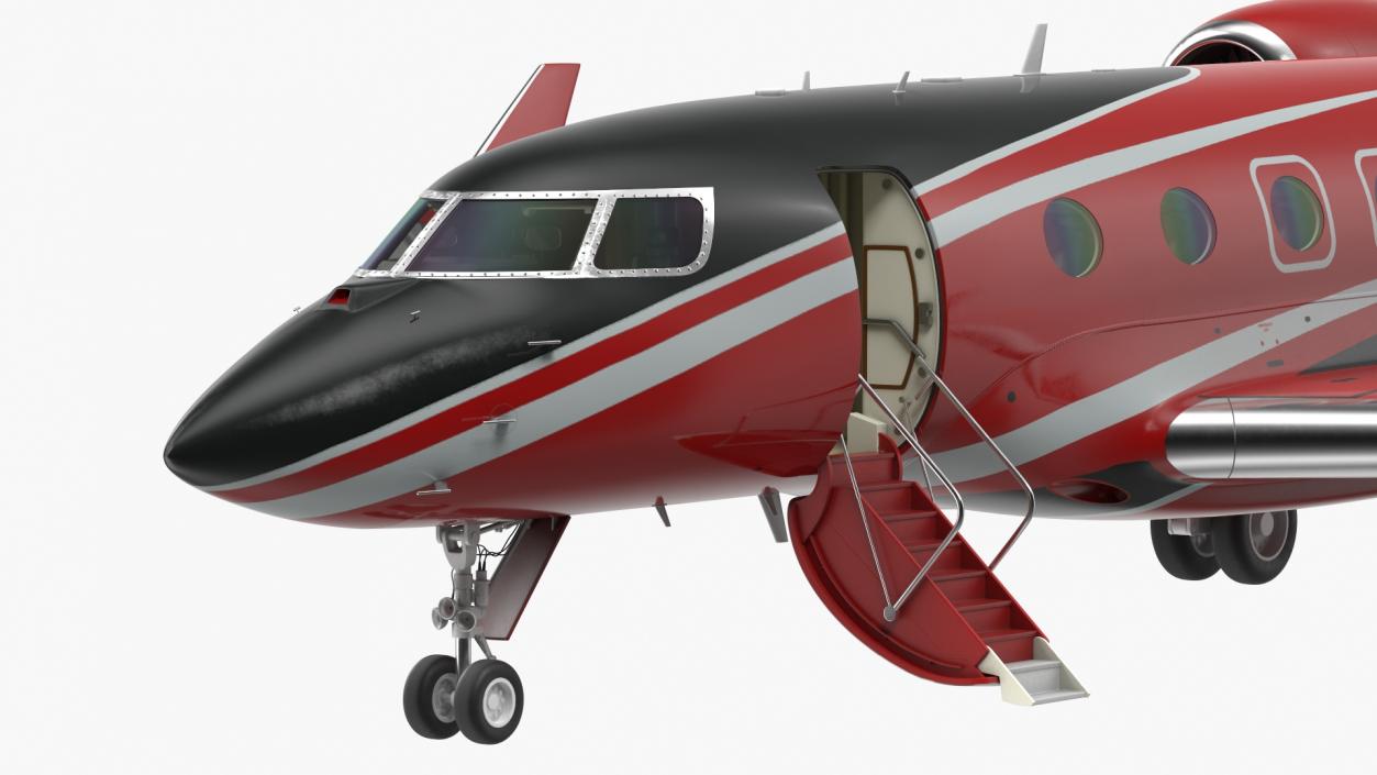 3D Business Jet Twin Engine Rigged