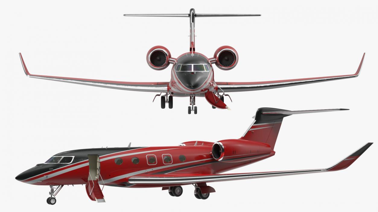 3D Business Jet Twin Engine Rigged