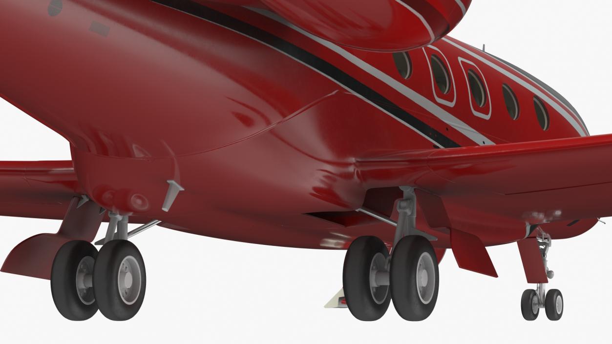 3D Business Jet Twin Engine Rigged