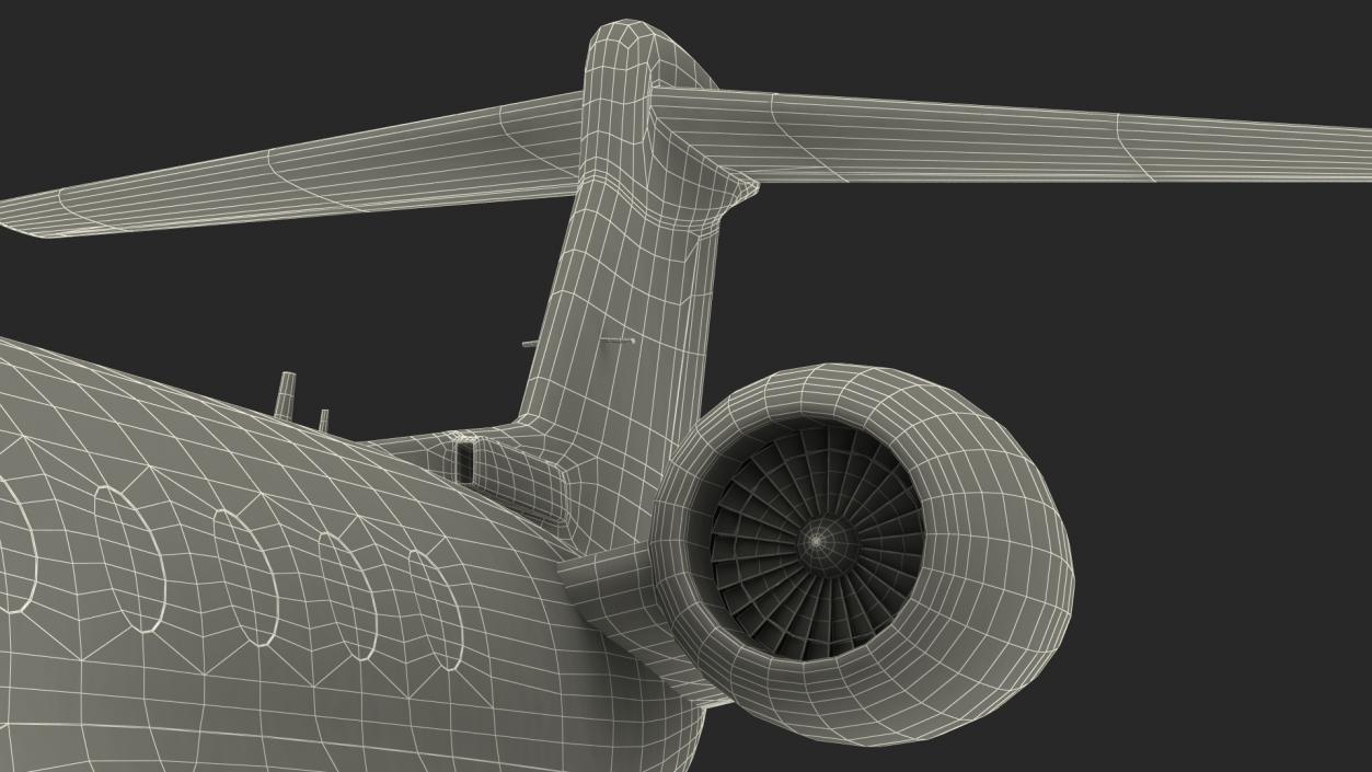 3D Business Jet Twin Engine Rigged