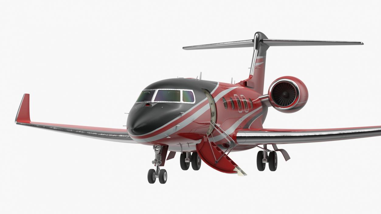 3D Business Jet Twin Engine Rigged