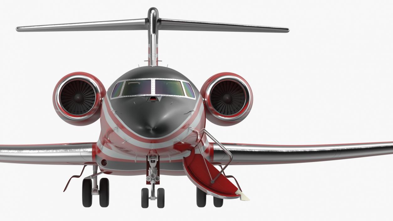 3D Business Jet Twin Engine Rigged