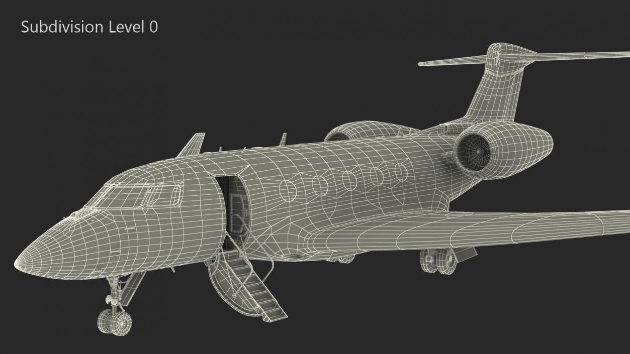 3D Business Jet Twin Engine Rigged