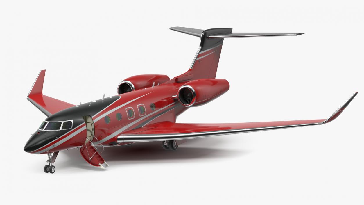 3D Business Jet Twin Engine Rigged