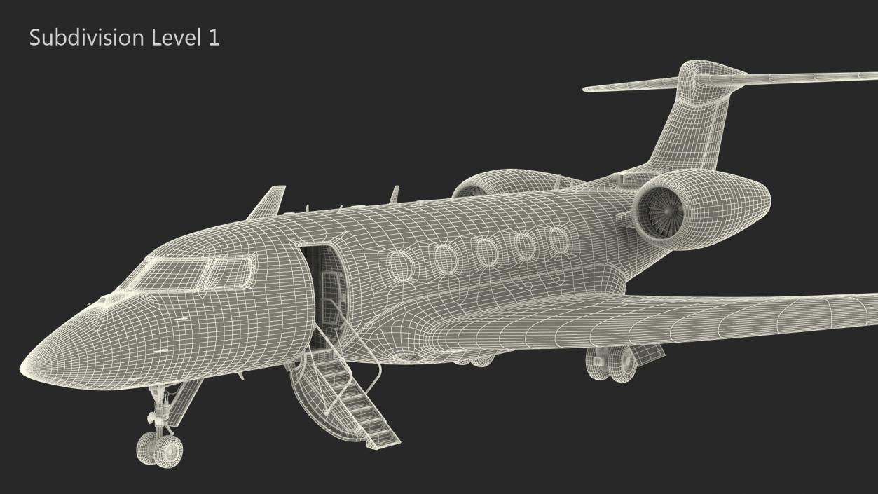 3D Business Jet Twin Engine Rigged