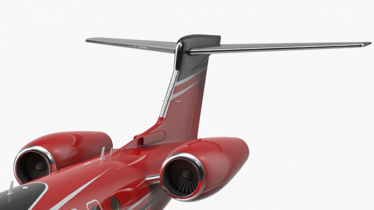 3D Business Jet Twin Engine Rigged