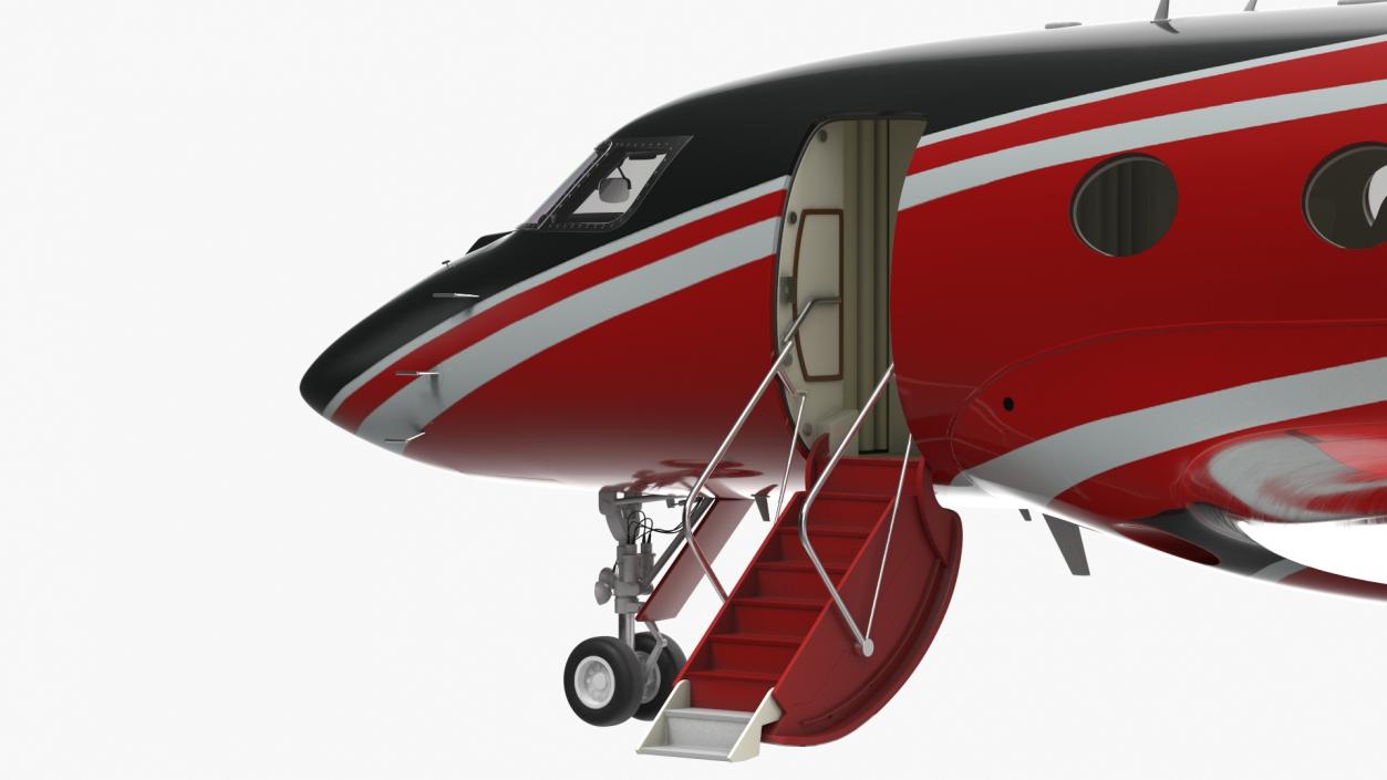 3D Business Jet Twin Engine Rigged