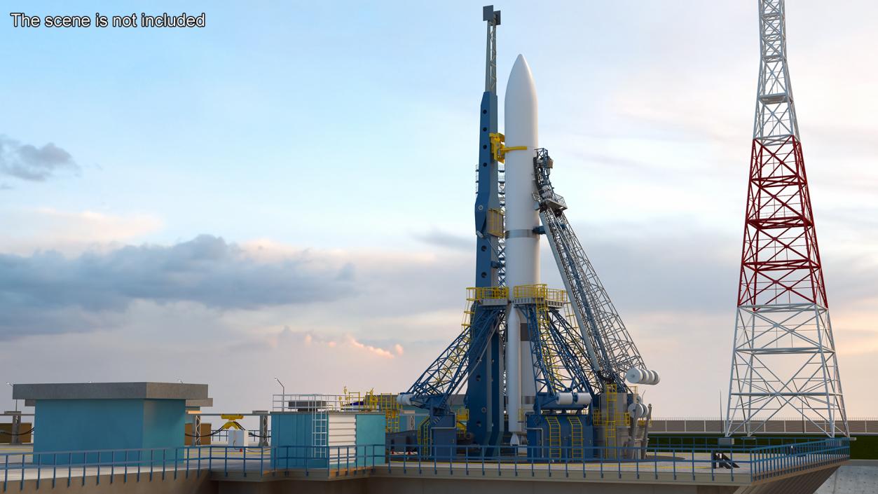 Heavy Lift Launch Vehicle with Two Solid Boosters 3D model