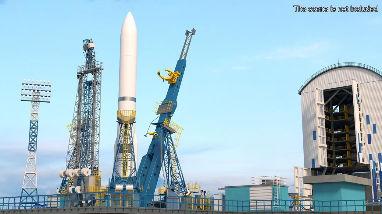 Heavy Lift Launch Vehicle with Two Solid Boosters 3D model