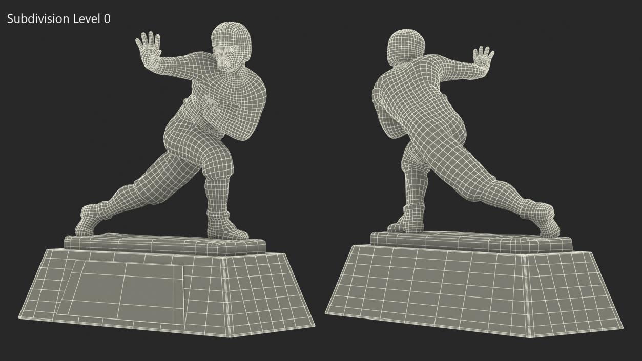 3D model Yellow Heisman Memorial Trophy