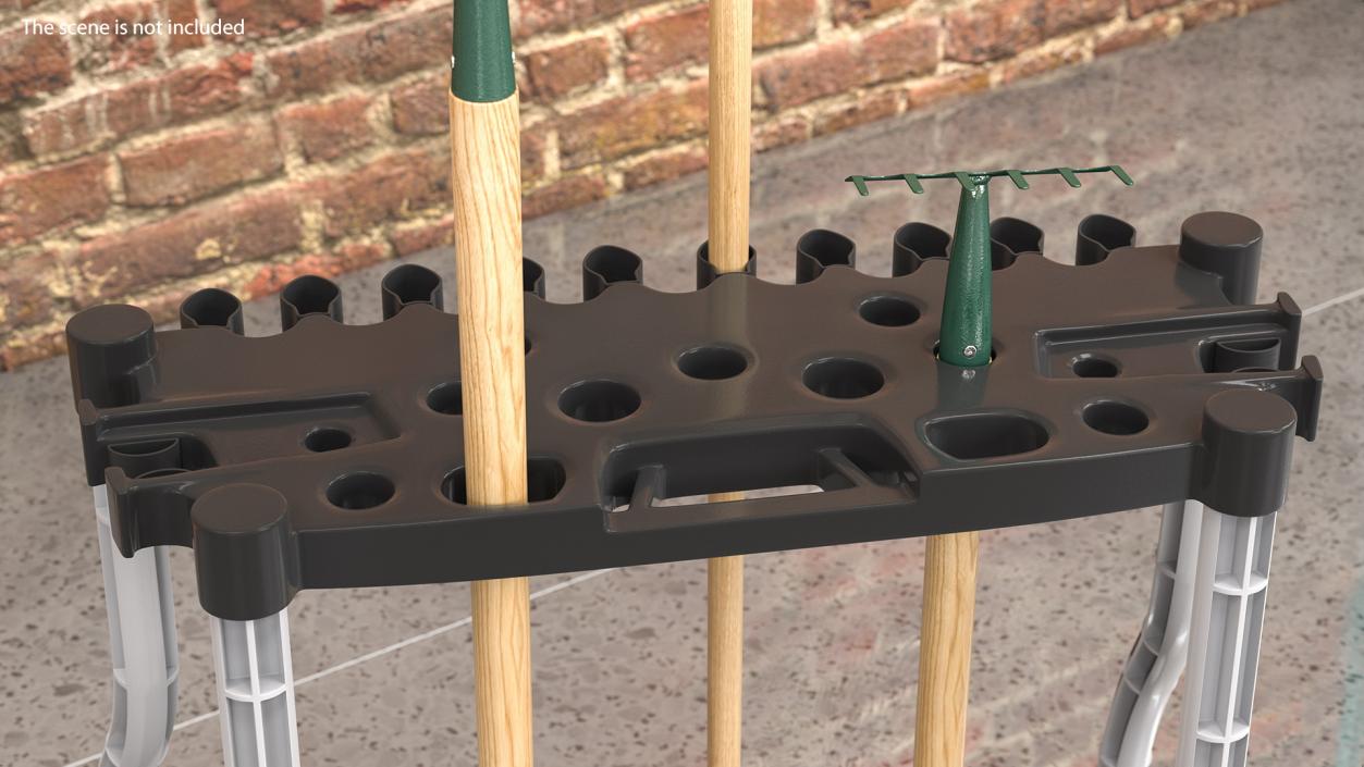 3D model Garden Tool Storage Rack with Tools