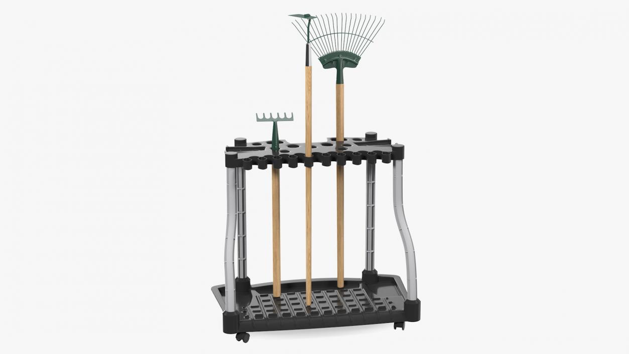 3D model Garden Tool Storage Rack with Tools