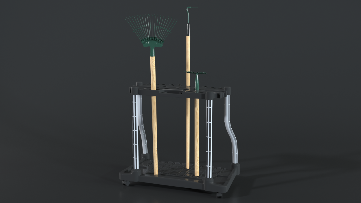 3D model Garden Tool Storage Rack with Tools