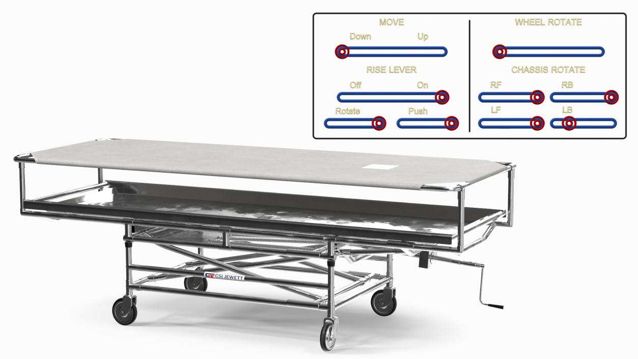 Covered Morgue Gurney CSI Jevett Rigged 3D model