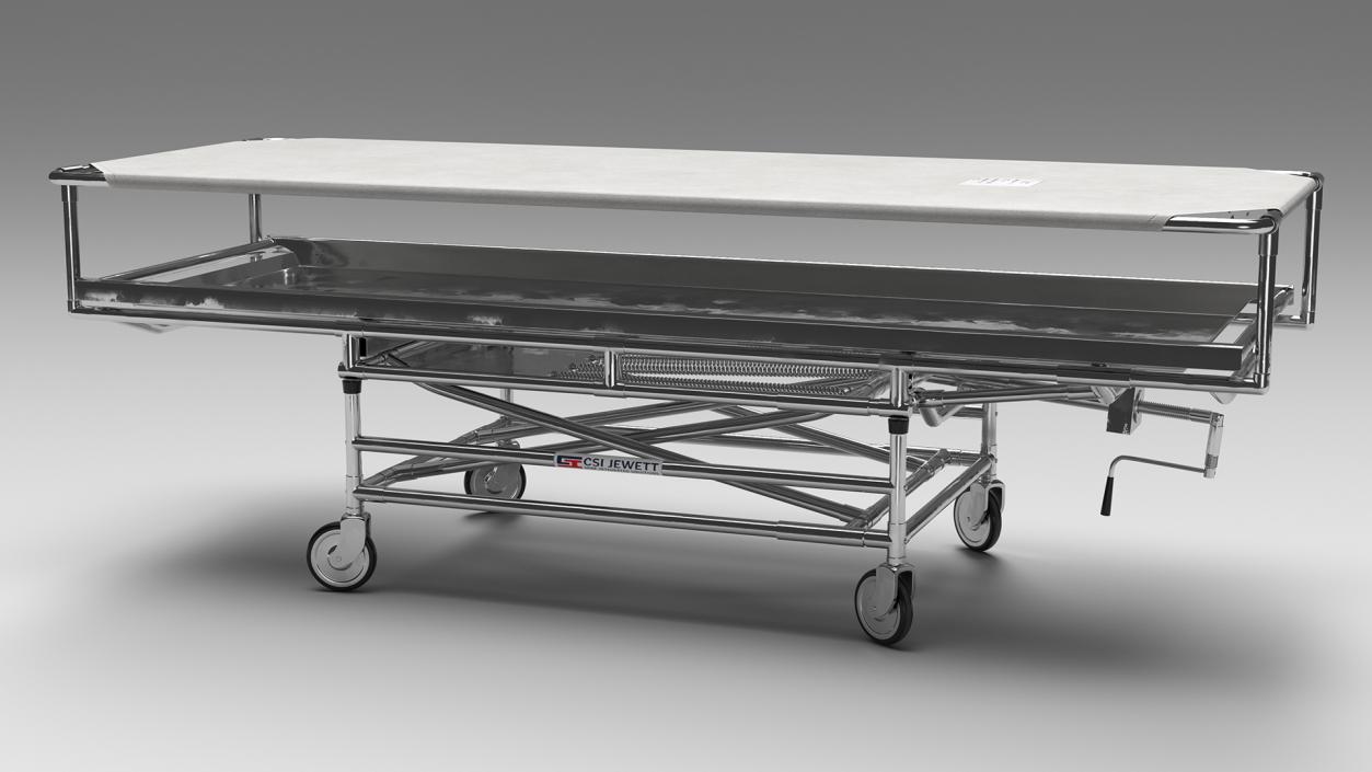 Covered Morgue Gurney CSI Jevett Rigged 3D model