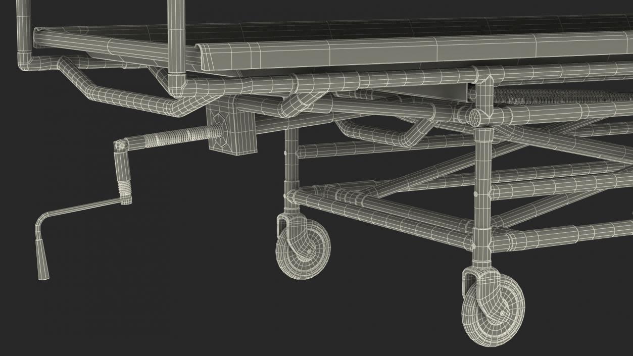 Covered Morgue Gurney CSI Jevett Rigged 3D model