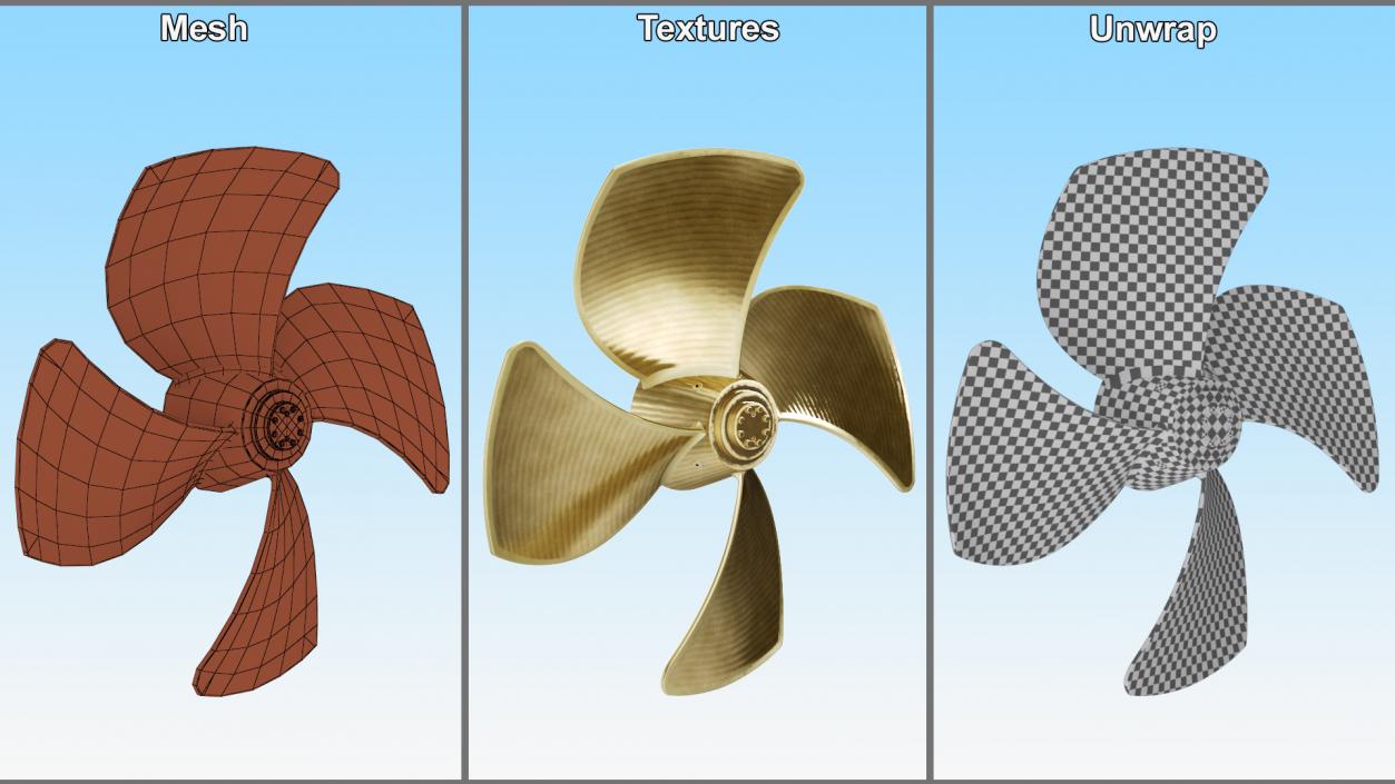 3D Rudder Propeller 2 model