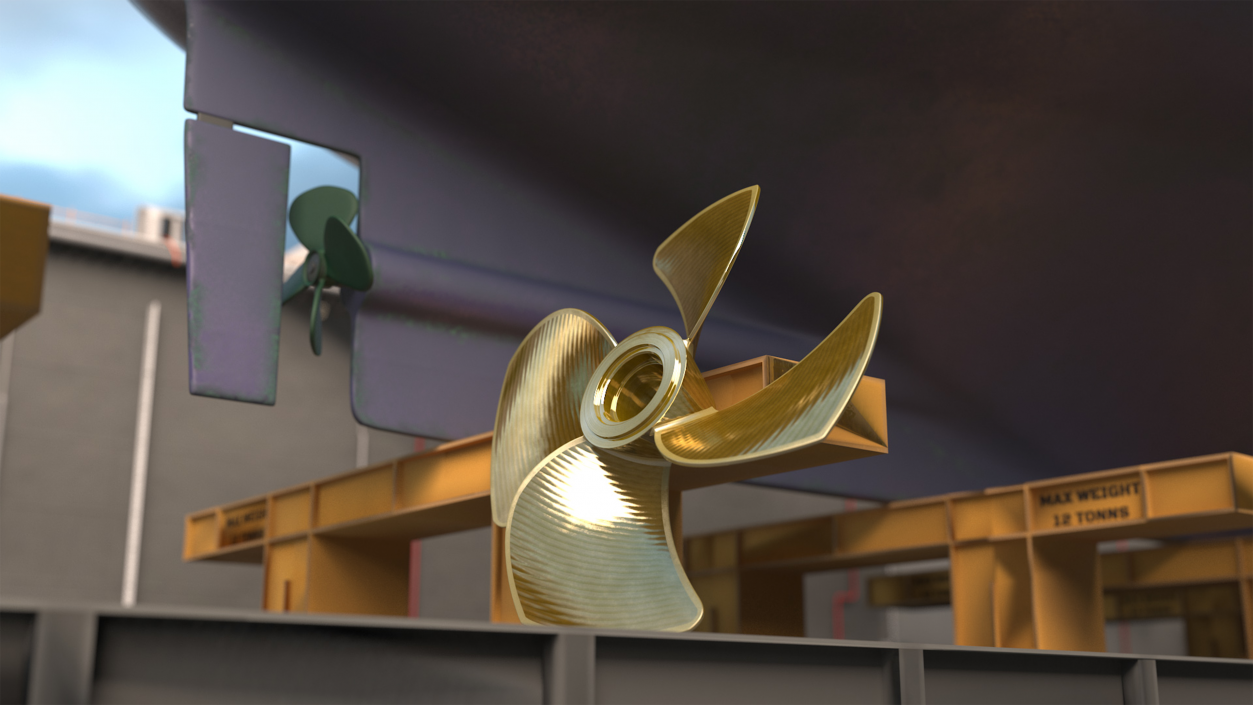 3D Rudder Propeller 2 model