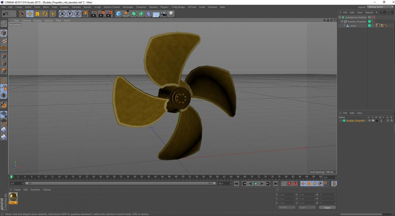 3D Rudder Propeller 2 model