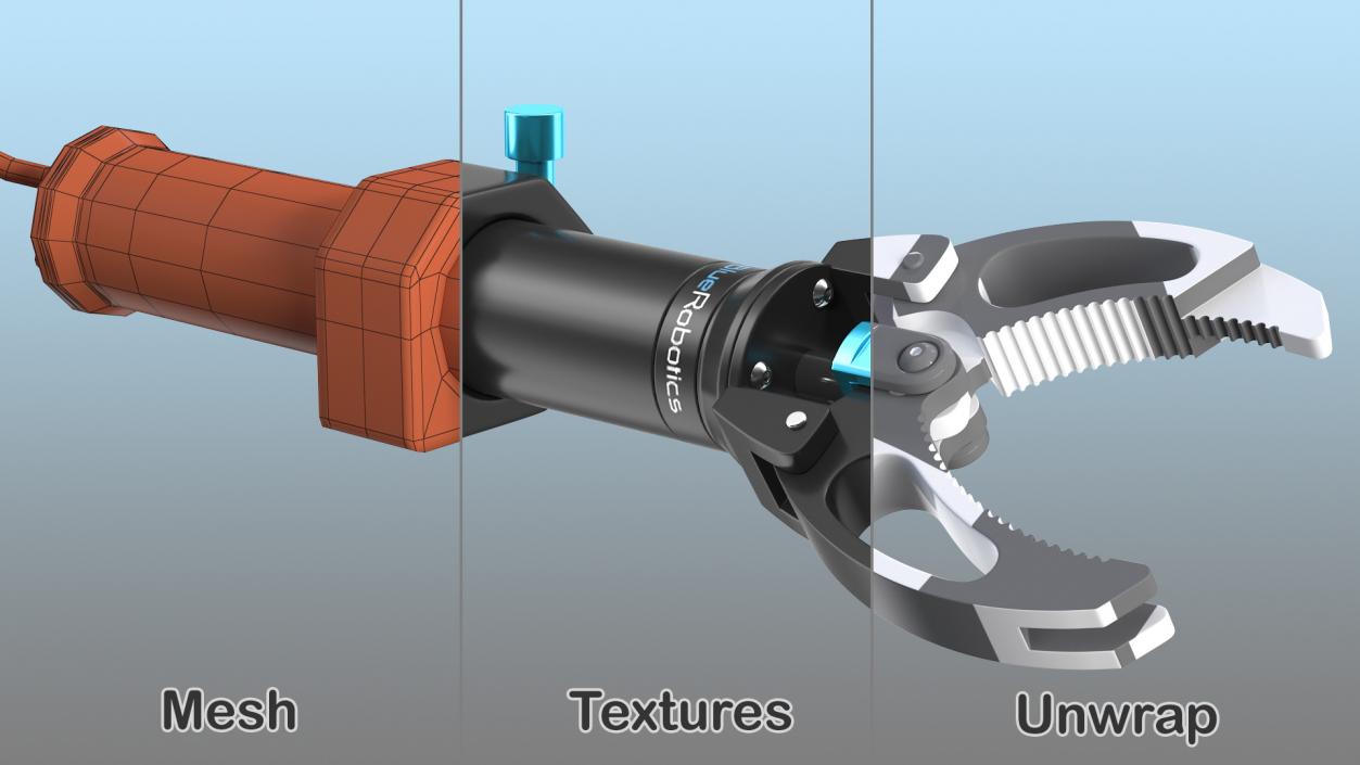 3D Newton Subsea Gripper Rigged model