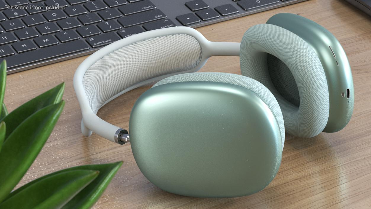 3D AirPods Max Headphones Green model