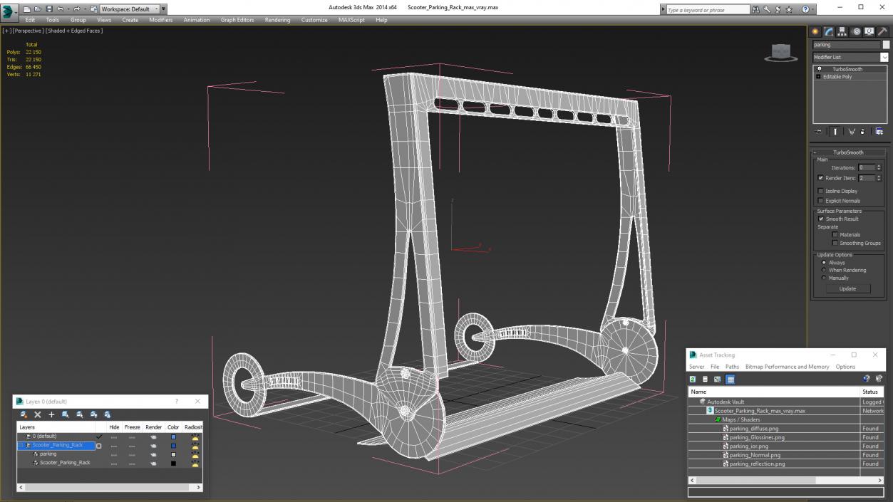 3D model Scooter Parking Rack